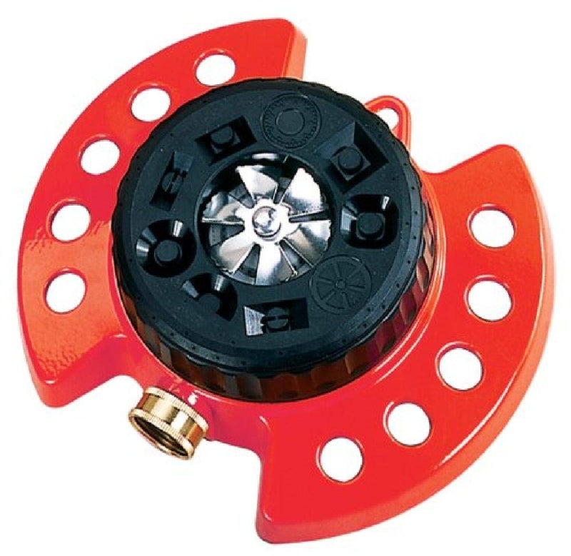 Dramm Duty Metal Base  Red 15021 ColorStorm 9-Pattern Premium Turret Sprinkler with Heavy-D - Image 1